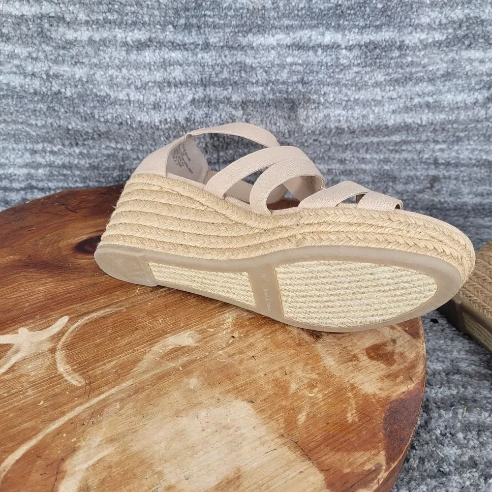 Lauren Ralph Lauren‎ Kelcie Espadrille Sandals Womens 11 Beige Canvas Open Toe